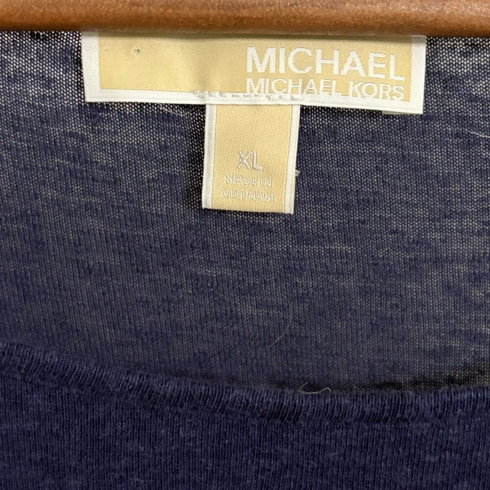 Michael Kors Navy Short Sleeve with Knot Detail XL - Picture 6 of 7